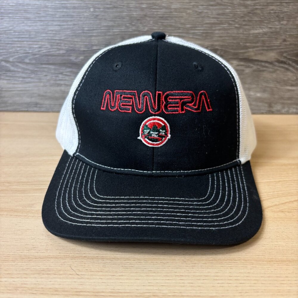 New Era Hat Cap Snapback Black Red Spell Out Adjustable